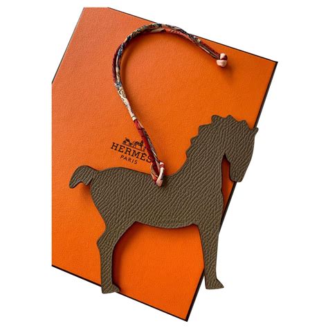 hermes shopping bag charm|Hermes leather horse bag charm.